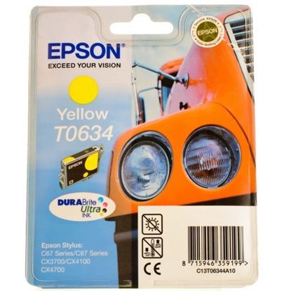 Зображення Картридж струменевий Epson St C67, C87, CX3700, 4100/4700 yellow (C13T06344A10)