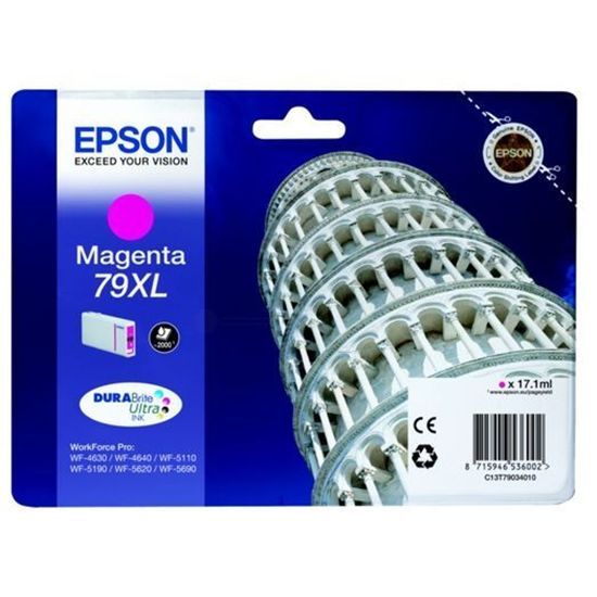 Зображення Картридж cтруменевий Epson WF-5110, WF-5620 magenta XL (C13T79034010)