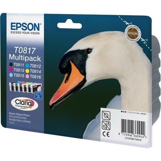 Зображення Картридж cтруменевий Epson StPhoto R270/R290/R390/RX590/RX610/RX690/1410, 11мл Bundle набір /Bk,C,M,Y,LC,LM/ (C13T11174A10)