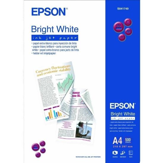 Изображение Папір A4 Epson Bright White Ink Jet Paper, 500 арк, 90 г/м2 (C13S041749)