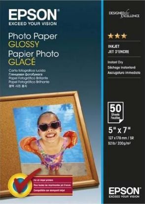 Зображення Фотопапір 130 x 180 мм Epson Glossy Photo Paper, 50 арк, 225 г/м2 (C13S042048)