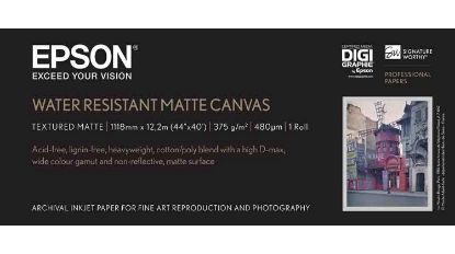 Зображення Папір Epson Water Resistant Matte Canvas, 375 г/м2, 44" x 12.2 м (C13S042016)