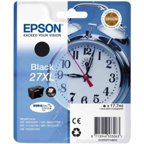 Зображення Картридж струменевий Epson 27XL Black для принтерів WorkForce WF (C13T27114020)