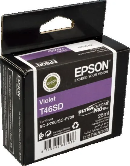 Зображення Картридж cтруменевий Epson Singlepack T46SD Violet для SureColor SC-P700, 25 мл (C13T46SD00)